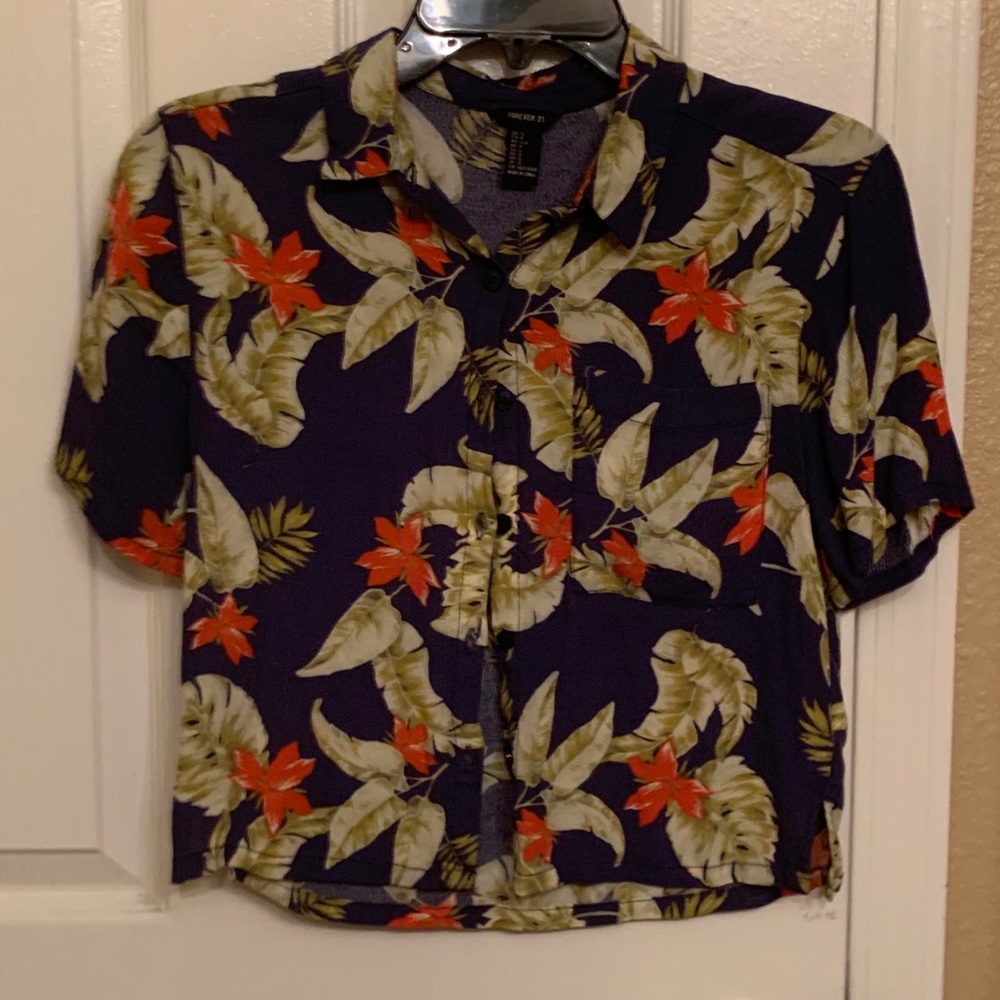 Button down crop top